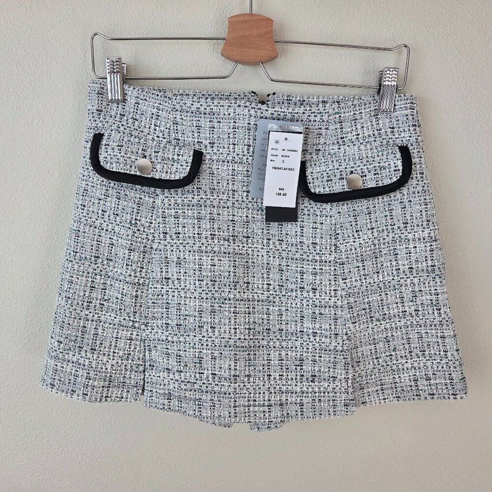 Isaac Mizrahi New York Designer Mini Skirt Skort Size S Tweed Pleated Nordstrom